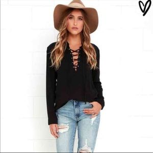 Lulu's Tops - Sale!! Lulu’s laceup top Lulu's Tops - Sale!! Lulu’s laceup top